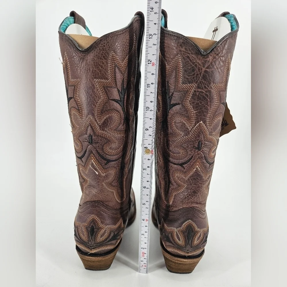 NIB CORRAL Women's 7.5 M Western Cowboy Cowgirl Boots Brown Leather - Picture 2 of 11